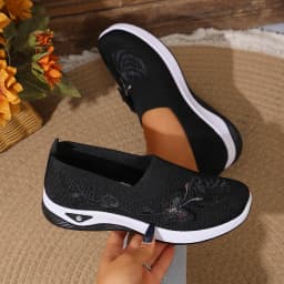 Women's Breathable Knit Sneakers Spring Summer Lightweight Casual Walking Shoes Microfiber Durable All Season Outdoor