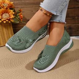 Women's Breathable Knit Sneakers Spring Summer Lightweight Casual Walking Shoes Microfiber Durable All Season Outdoor