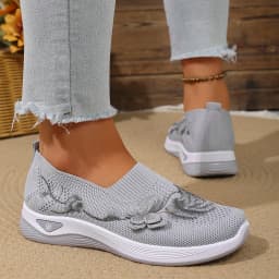 Women's Breathable Knit Sneakers Spring Summer Lightweight Casual Walking Shoes Microfiber Durable All Season Outdoor