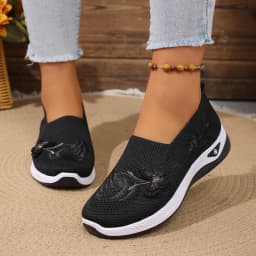 Women's Breathable Knit Sneakers Spring Summer Lightweight Casual Walking Shoes Microfiber Durable All Season Outdoor
