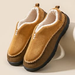 Men's Warm Mark Line Slippers TPR Sole Anti slip Soft and Comfortable Winter Living Room Shoes High Quality