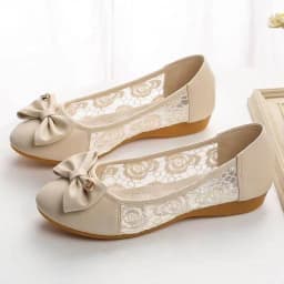 *Fashionable New Round Toe Mesh Bow Comfortable Flat Shoes Summer Hot Selling Elegant Sexy Walking Casual Shoes for Women
