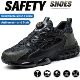 Anti Puncture Work Shoes, Steel Toe Anti Smashing Safety Shoes, Multifunctional Sports Shoes Mining Boots Men's Shoes
