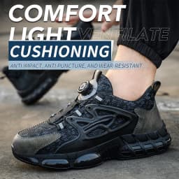 Anti Puncture Work Shoes, Steel Toe Anti Smashing Safety Shoes, Multifunctional Sports Shoes Mining Boots Men's Shoes