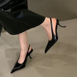 Aneikeh Retro Fashion Sexy Designer Patent Leather Pointed Toe High Heels Pumps Women Shallow Elegant Wedding Party Shoes