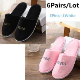 6 Pairs/Lot Winter Slippers Men Women Kids Disposable Hotel Slippers Home Slides Travel Sandals Hospitality Guest Footwear Shoes