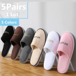 6 Pairs/Lot Winter Slippers Men Women Kids Disposable Hotel Slippers Home Slides Travel Sandals Hospitality Guest Footwear Shoes