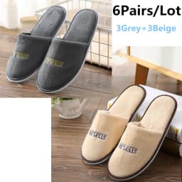 6 Pairs/Lot Winter Slippers Men Women Kids Disposable Hotel Slippers Home Slides Travel Sandals Hospitality Guest Footwear Shoes