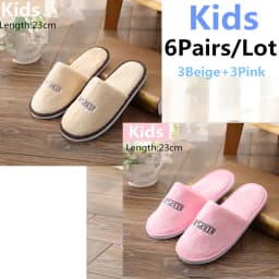 6 Pairs/Lot Winter Slippers Men Women Kids Disposable Hotel Slippers Home Slides Travel Sandals Hospitality Guest Footwear Shoes