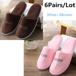 6 Pairs/Lot Winter Slippers Men Women Kids Disposable Hotel Slippers Home Slides Travel Sandals Hospitality Guest Footwear Shoes