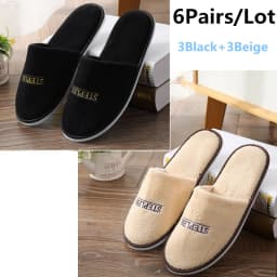 6 Pairs/Lot Winter Slippers Men Women Kids Disposable Hotel Slippers Home Slides Travel Sandals Hospitality Guest Footwear Shoes
