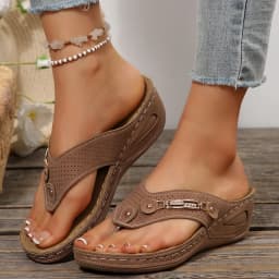 Summer Womens Orthopedic Sandals Orthopedic Flip-Flops With Arch Support Thick Sole Slippers Non-Slip For Daily Wear Beach