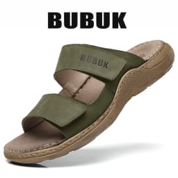 First-Layer Cowhide New Men's Casual Slippers Non-Slip Summer Beach Sandals Suitable for Outdoor Leisure Sports Beach