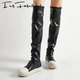 Stretch Over The Knee Boots Women Thick Bottom Platform Height Increasing Designer Long Boots Large Size All Match Botas Casual