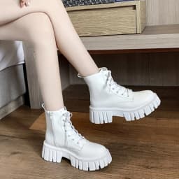 New Women Leather Face Boots Outdoor nonslip walking shoe Fashion comfort soft soled boots casual female shoes Mujer