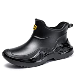 Men's Ankle Rain Boots Outdoor Waterproof Men Rain Shoes Anti-Slip Wear-resistant Men Kitchen Water Shoes Fishing Rubber Shoes