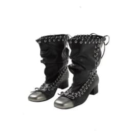 Square Toe Lace-Up Bow Pleated Fashion Boots Vintage Big Barrel Girl Block Heel Booties Stack Mid-Barrel Boots Women