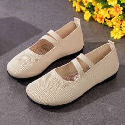 Women's Breathable Knit Sneakers Casual Ballet Flats Mary Janes Lightweight MeshFemale Dress Flats Shoes Footwear Summer