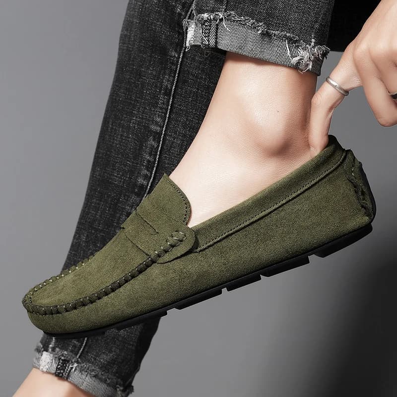 Fashion Suede Men Casual Shoes Breathable Leather Mens Loafers Slip on Male Driving Shoes Luxury Brand Comfortable Boat Shoes