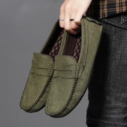 Fashion Suede Men Casual Shoes Breathable Leather Mens Loafers Slip on Male Driving Shoes Luxury Brand Comfortable Boat Shoes