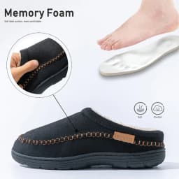 Winter Men's Suede Slippers TPR Sole anti Slip Warm and Comfortable Memory Cotton Living Room Casual Shoes