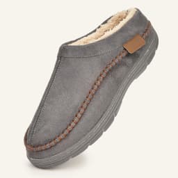 Winter Men's Suede Slippers TPR Sole anti Slip Warm and Comfortable Memory Cotton Living Room Casual Shoes