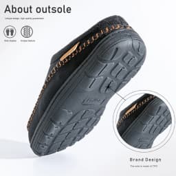 Winter Men's Suede Slippers TPR Sole anti Slip Warm and Comfortable Memory Cotton Living Room Casual Shoes