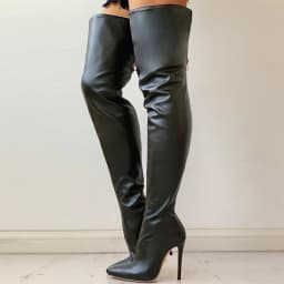 2026 High Heels Red Women Over The Knee Boots With Back Zip Pointed Toe Big Size 46 Stiletto Thigh High Boots Lady Shoes