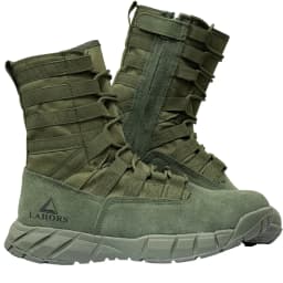 LAHORS® Lightweight Slip On Leather Tactical Combat Boot Men Outdoor Hiking Desert Army Shoe Breathable Male Ankle Boot Man made