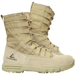 LAHORS® Lightweight Slip On Leather Tactical Combat Boot Men Outdoor Hiking Desert Army Shoe Breathable Male Ankle Boot Man made