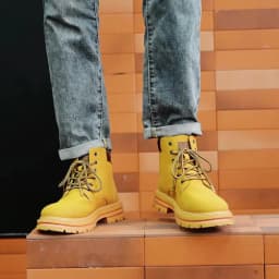 [Heavy-Duty Lace-Up Boots] 1-Pair High-Top Heavy-Duty Lace-Up Ankle Boots | All-Terrain PU/Fabric, Lugged PVC Sole | Al
