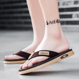 Men's Non-Slip Flip Flops Breathable Woven Strap Thong Sandals Casual Beach Slippers Comfortable Wear-Resistant Soft Sole