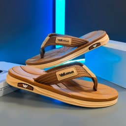 Men's Non-Slip Flip Flops Breathable Woven Strap Thong Sandals Casual Beach Slippers Comfortable Wear-Resistant Soft Sole