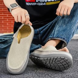Summer Breathable Sandals Soft and Comfortable Casual Cave Shoes Outdoor Fashion Thick Bottom High Quality Leather Men's Shoes