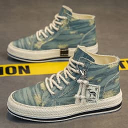 Men's Lightweight High-Top Canvas Sneakers Outdoor Casual Sports Shoes for Men