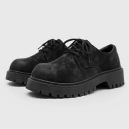 English-style Retro Platform High-top Derby Shoes for Men, Adding Height with American-style Workwear Leather Shoes