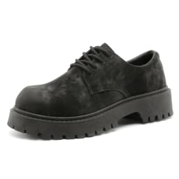 English-style Retro Platform High-top Derby Shoes for Men, Adding Height with American-style Workwear Leather Shoes