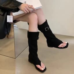 Spicy Girl Summer New Dual-Wear Flip-Flops, Ruffle Short Boots, Western Cowboy Boots, Pant-Length Long Boots for Women