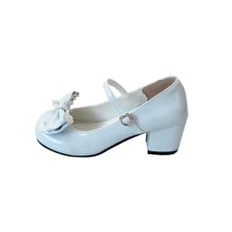 Plus Size Mary Jane Single Shoes Summer New Round Toe Open Toe Bow Slip Strap Anti-Slip Wear-Resistant Square Heel Shoes