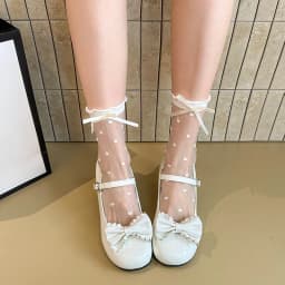 Plus Size Mary Jane Single Shoes Summer New Round Toe Open Toe Bow Slip Strap Anti-Slip Wear-Resistant Square Heel Shoes