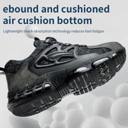 New Rotating Button Safety Shoes Men Anti-smash Anti-puncture Work Shoes Fashion Men Sport Shoes Men Security Mining Boots