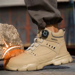 Halloween Men's Steel Toe Work Boots Water-Resistant Anti-Impact Puncture-Proof Tactical Hiking Boots for Industrial Outdoor Use