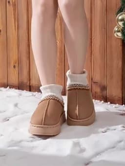 Winter Plush Ankle Boots Female Casual Women's Slippers Home Fluffy Luxury Designer Woman Shoes Indoor Fuzzy Fur Snow Booties