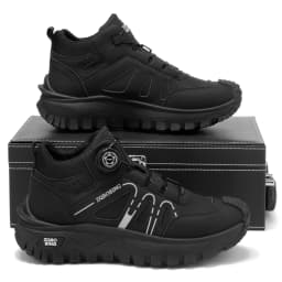 35-48 Large Size Fashionable Rotary Buckle High-Top Work Shoes for Men, Color-Blocking Retro Thick-Soled Non-Slip Outdoor Hiking Versatile Casual Sports Trekking Men's Boots