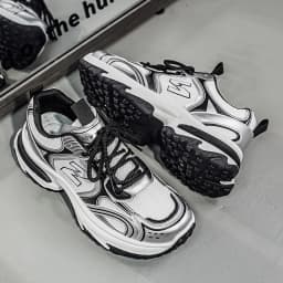 Men Gradient Silver Chunky Sneakers Mesh Breathable Platform Shoes Non Slip Thick Sole Casual Walking Footwear 2 Colors