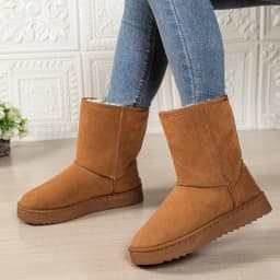 Mid Calf Snow Boots Women Waterproof Warm Platform Boots Large Size Winter Slip On Flat Casual Woman Booties 2026 New Fashion