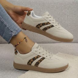 2026 Summer Leopard Print Striped Women's Shoes Size 35-44 Fashion Couple Thick-Soled New Trendy Student Running Outdoor Sports Casual Shoes