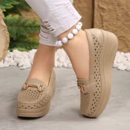 Spring Summer Hot-selling Comfortable Thick-soled Non-slip Sports Shoes for Women Fashion New Breathable Sexy Wedge Work Shoes