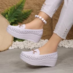 Spring Summer Hot-selling Comfortable Thick-soled Non-slip Sports Shoes for Women Fashion New Breathable Sexy Wedge Work Shoes