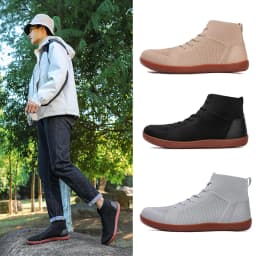 Mid-Top Barefoot Shoes Unisex Wide Toe Box Trail Running Sneakes Mens Womens Zero Drop Lace Up Outdoor Walking Non-Slip Boots